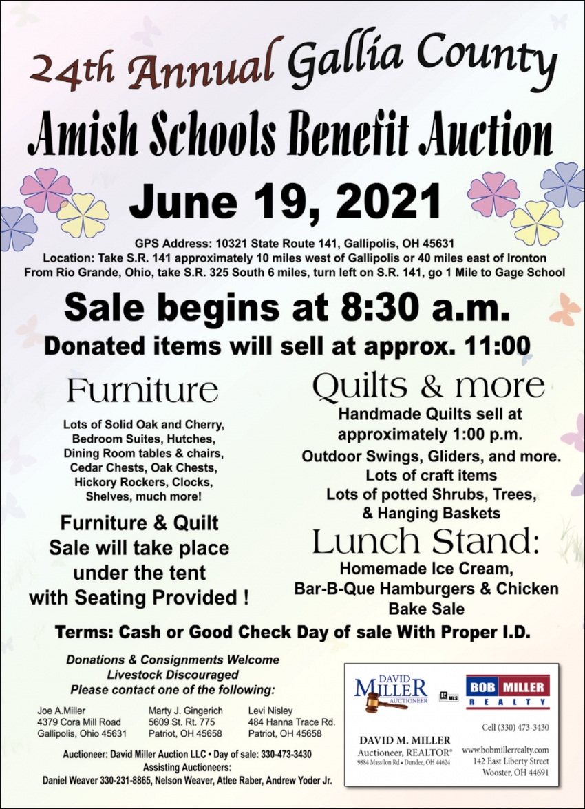 24th Annual Gallia County Amish School Benefits Auction, 24th Annual Gallia County Amish School